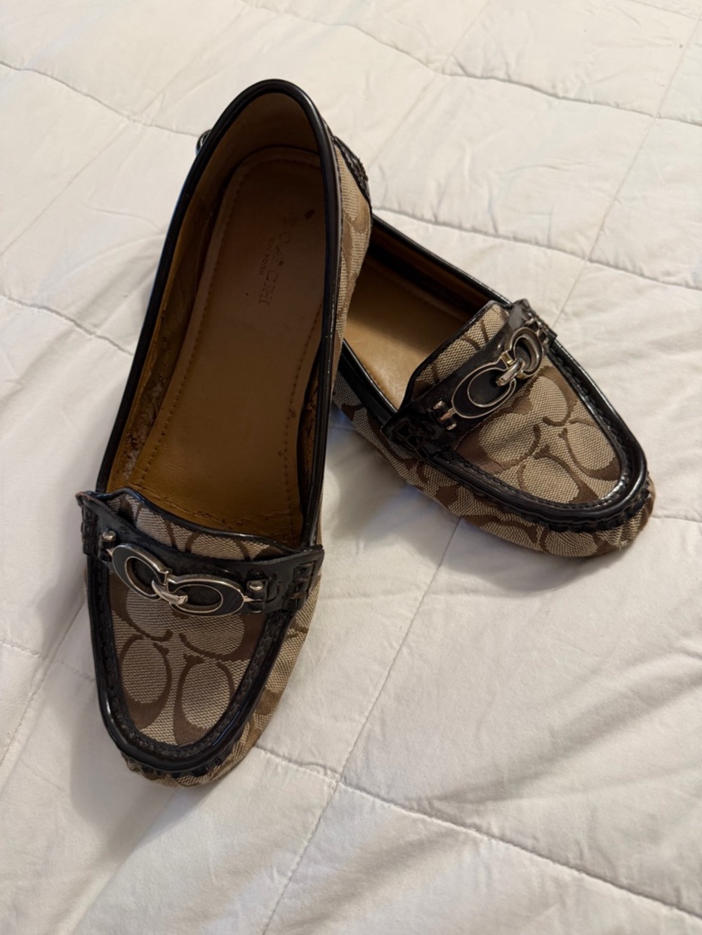 Coach Signature Canvas Brown Loafers